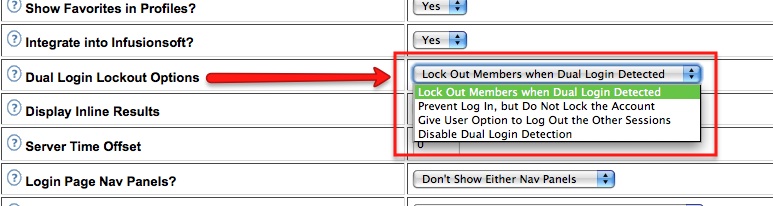 Dual Login Lockout Feature Configurable
