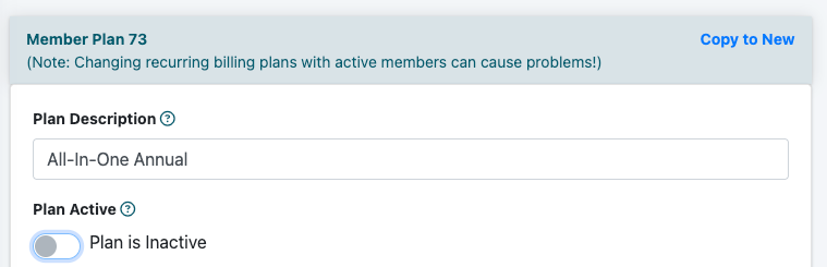 Manage Member Plans with the Inactive Status Option