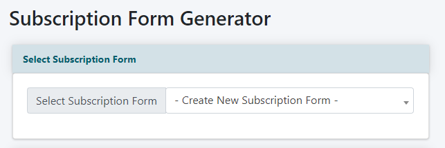 Subscription Form Generator