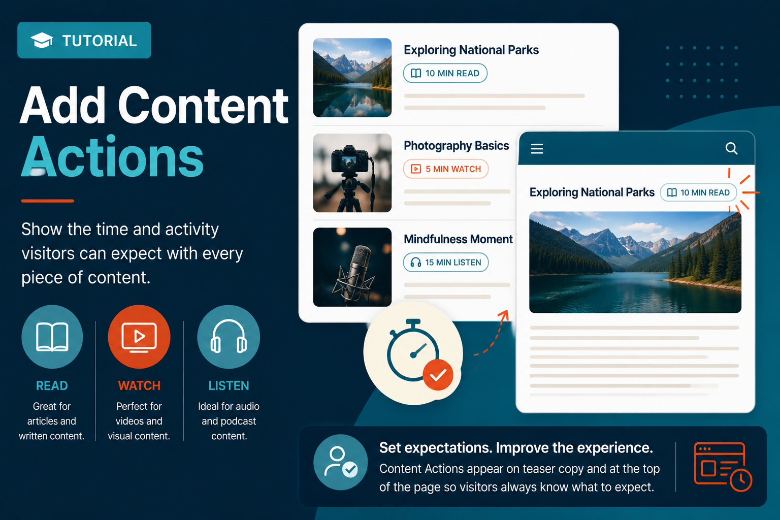 Setting Up Content Actions