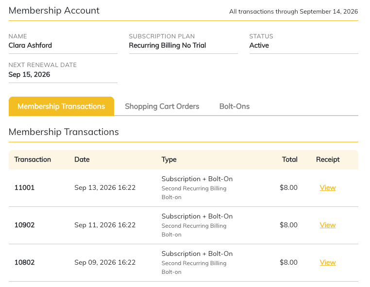 Improved Transaction History and Member Purchase Information