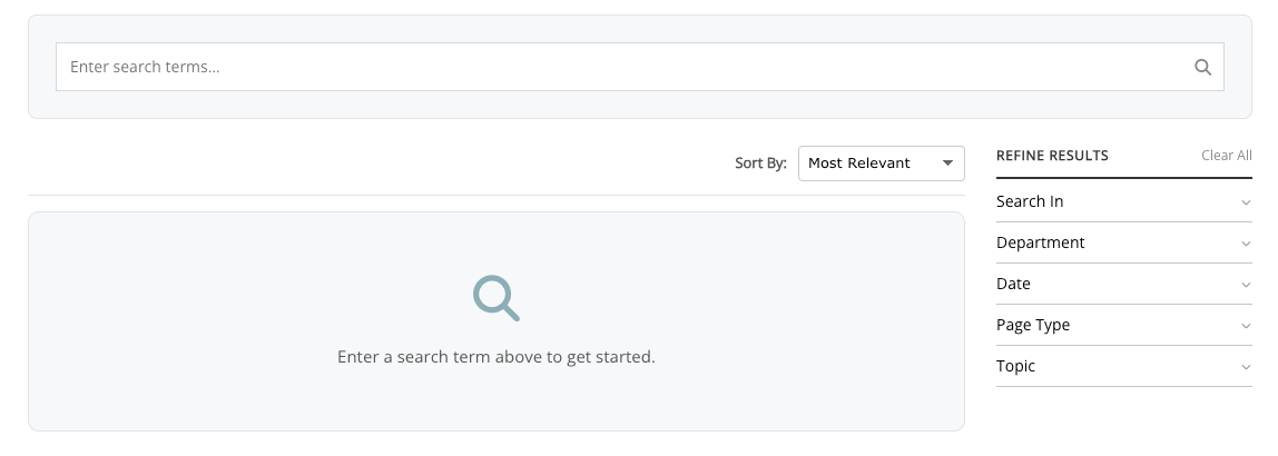 New MemberGate Search page before a search has been entered