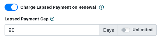 Lapsed Billing settings for a recurring Member Plan