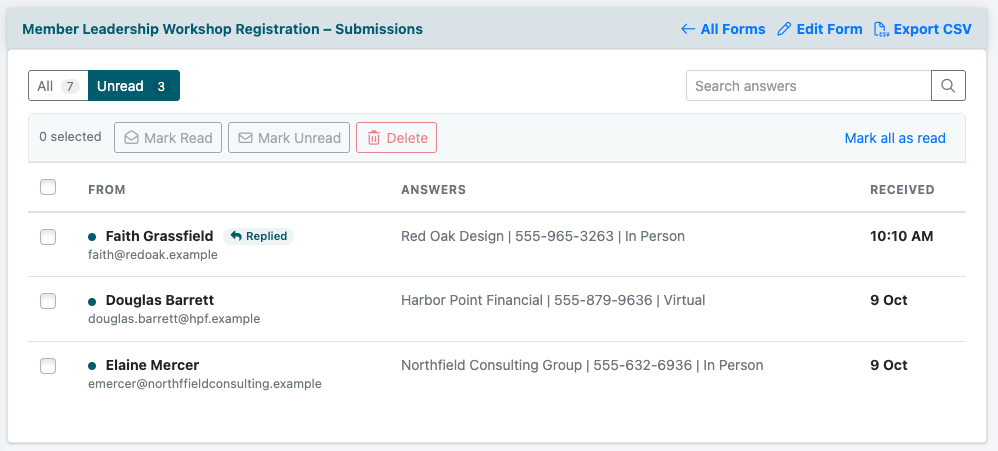 How to Manage Form Submissions in MemberGate