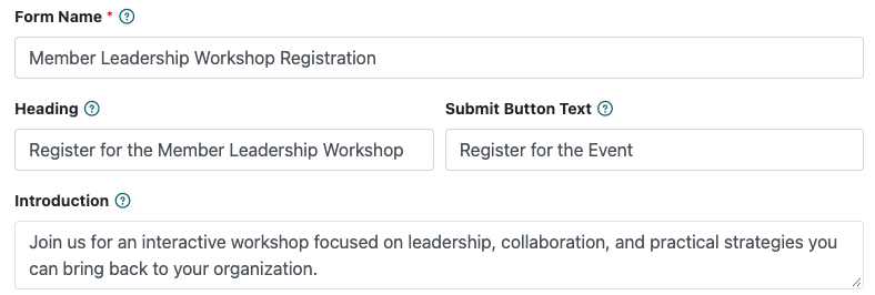 Overall Details of the Form