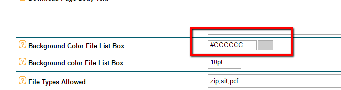 Change the Colors of the Download Area