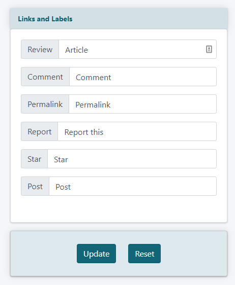 How do I make changes within the Review and Ratings comment feature?