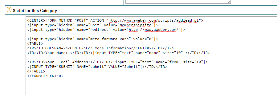 Add the Tip of the Week Form Code to the Nav Panel
