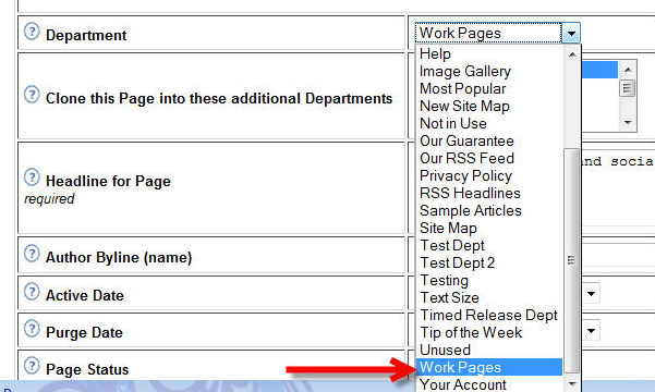 Hide Articles and Content Pages