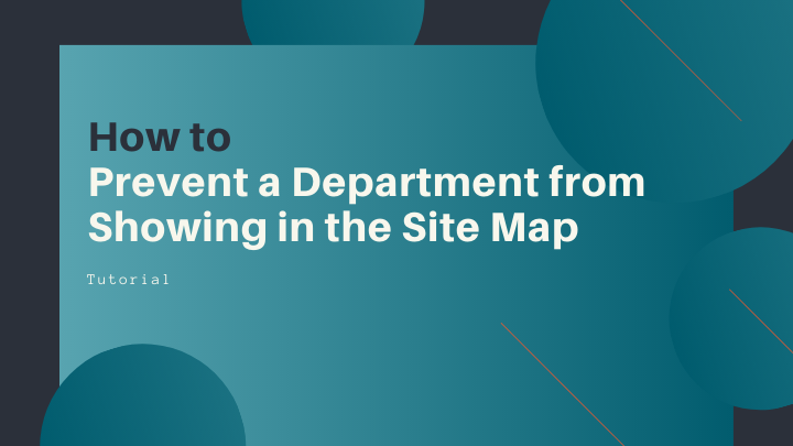 How can I prevent a department from showing in my site map