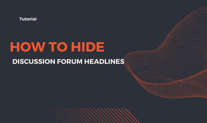 How can I hide the MemberGate discussion forum headlines until I have some posts from my forum?