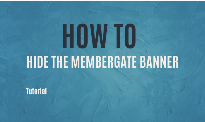 Hide the MemberGate Banner on Your Site