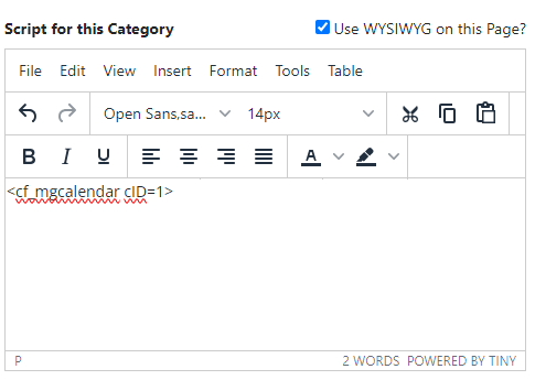 Add a Calendar to a Nav Panel