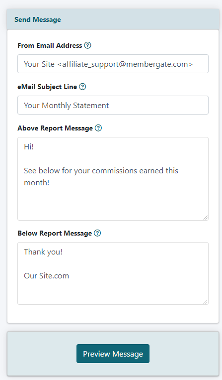 Email a Commission Report to Affiliate Members