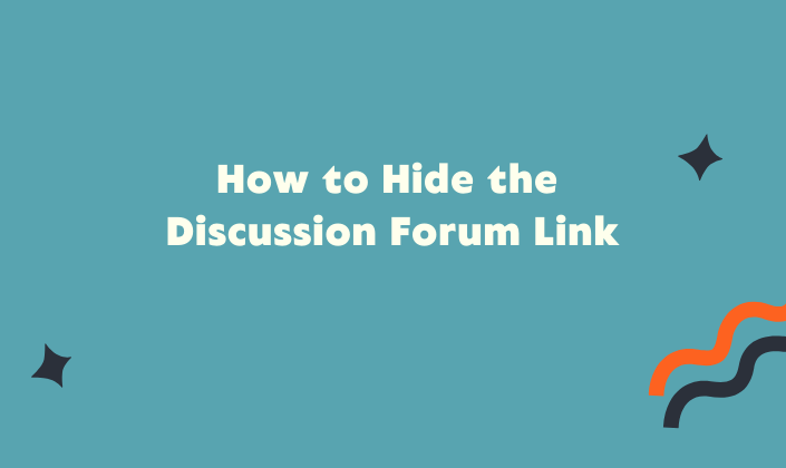 How do I hide the discussion forum department link