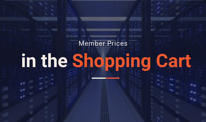 When can a member see the member price on a product in the shopping cart