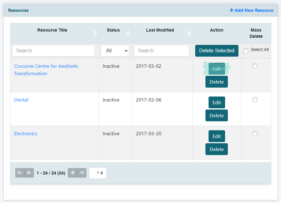 Edit a Listing in the Resource Directory