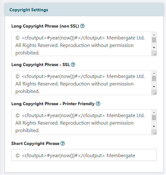 Edit the Copyright Information in the Footer