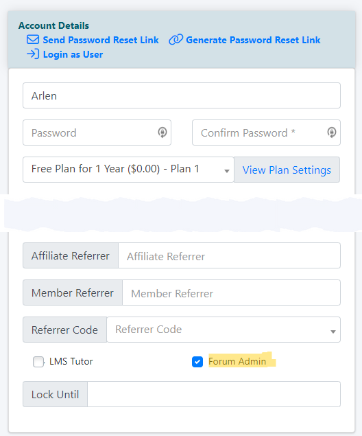 Set a User as an Admin for the Discussion Forum