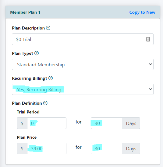Create a Free Trial Membership