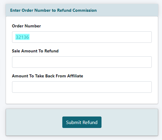 Refund an Affiliate Commission