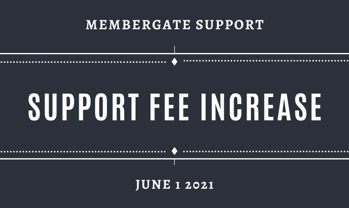 Support Fee Increase - 1st June 2021