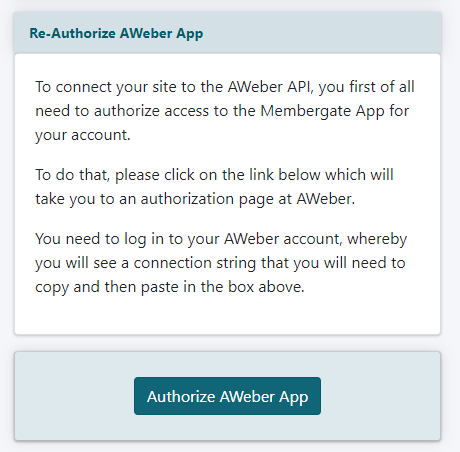 Connect to AWeber API