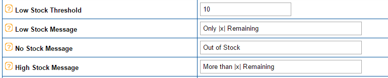 Set Inventory for Shopping Cart Products