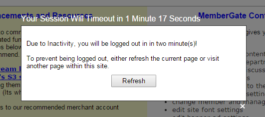Adjust the Site Timeout