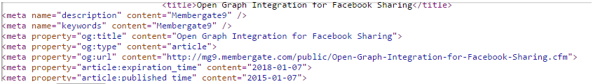 Open Graph Integration for Facebook Sharing