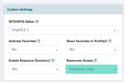 Enable the Resource Directory for Members Only