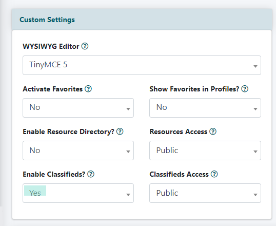 Enable the Classifieds Ad Section