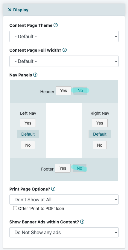 How to Hide the Header or Footer