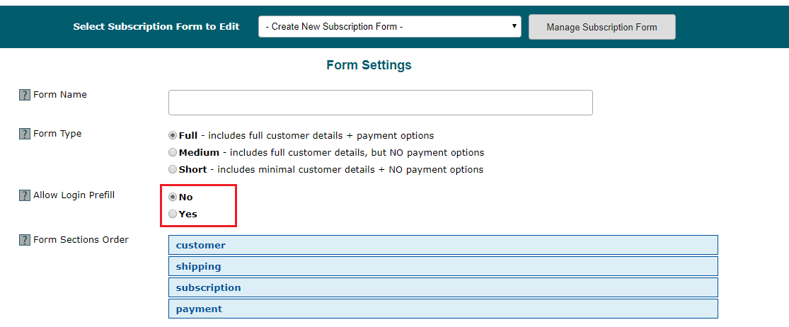 Subscription Form Generator