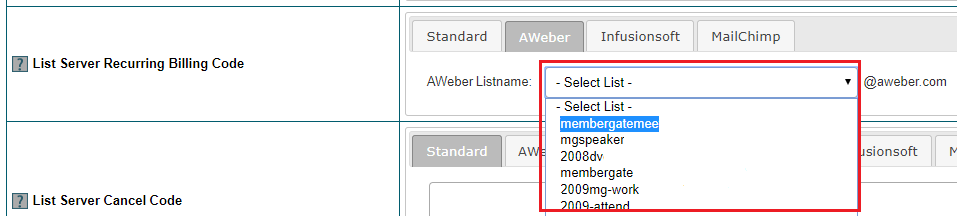 Connect AWeber to Member Plans