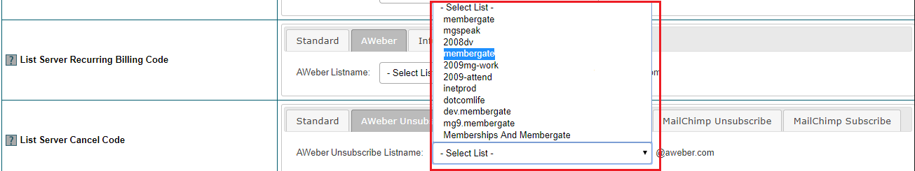 Connect AWeber to Member Plans