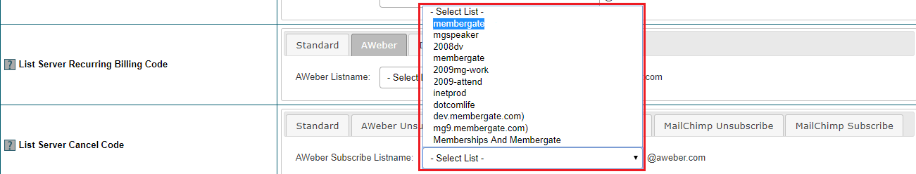Connect AWeber to Member Plans