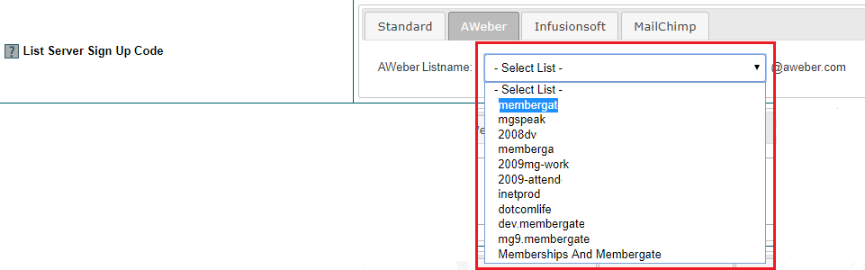 Connect AWeber to Member Plans
