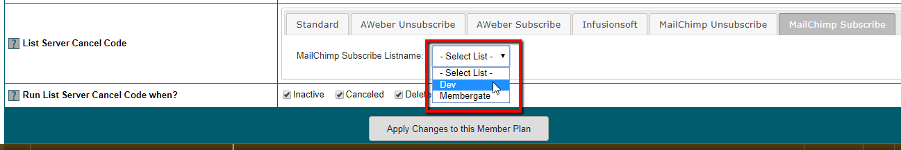 Connect Mailchimp to Member Plans