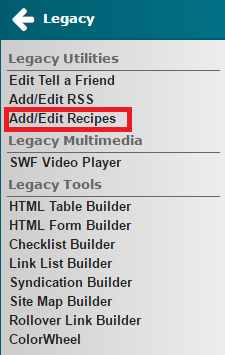 Add Edit Recipes