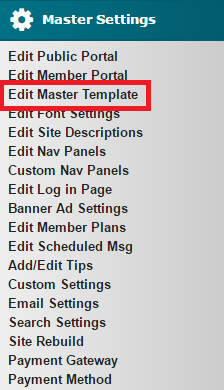 Edit Master Template