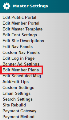 Edit Member Plans