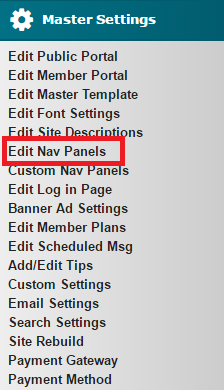 How can I add or change the bullet graphics on my nav panel?