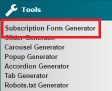 Subscription Form Generator