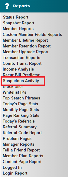 Suspicious Activity