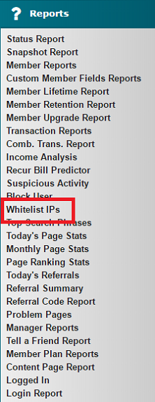 Whitelist IPs