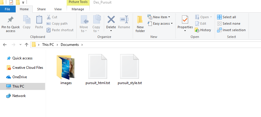 landing page zip file content
